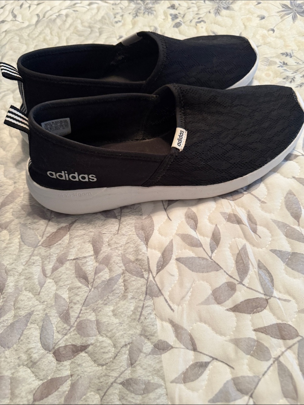 Adidas Women's Lite Racer Slip On Shoes Black White AC8475 Size 10 - Picture 2 of 3